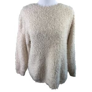 SALE! Atmosphere Eyelash Knit Fuzzy Ivory White Sweater sz 8